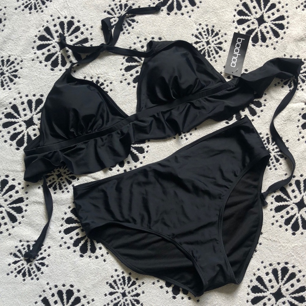 NWT Boohoo Plus Ruffle High Waist Bikini Sz 12